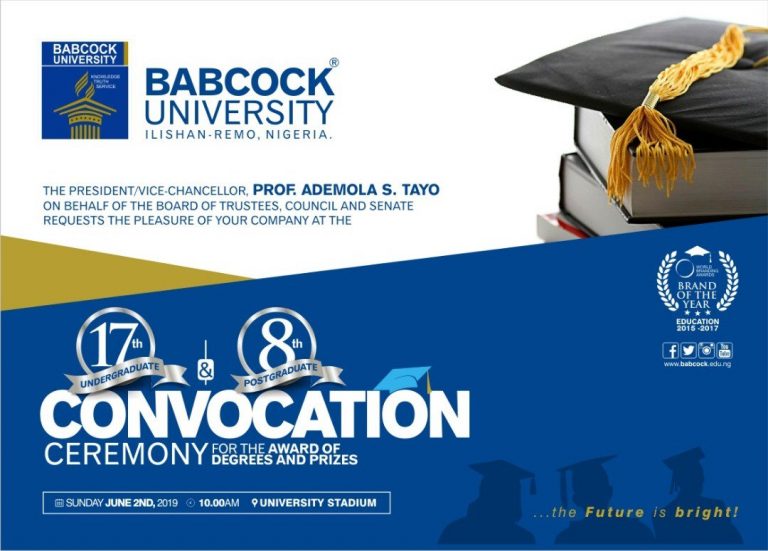 Babcock University Convocation Ceremony Date 2019