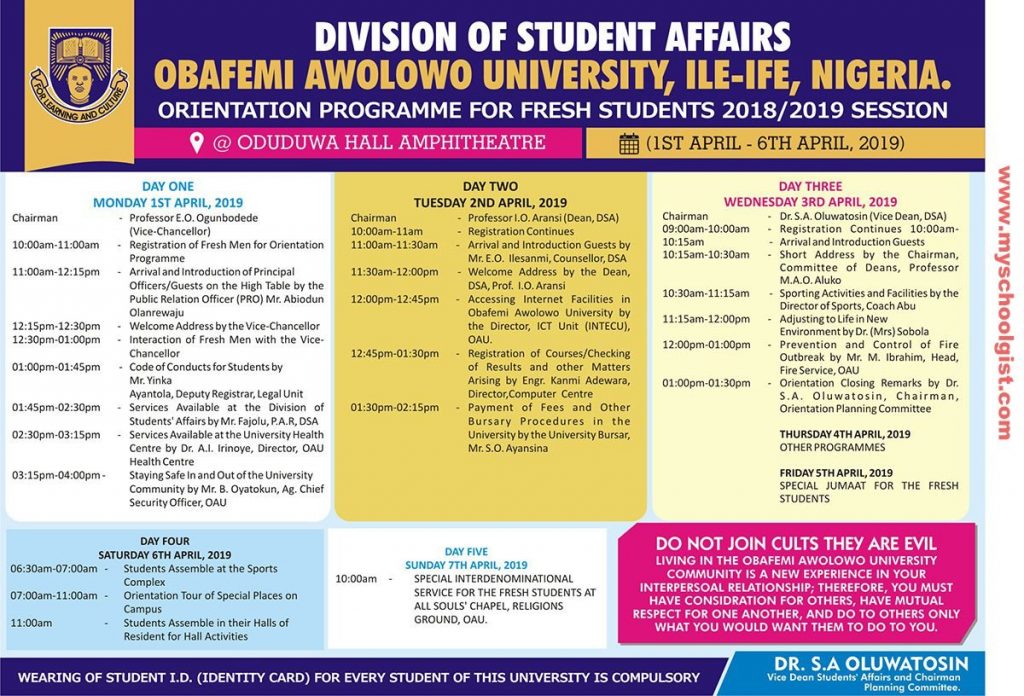 OAU Orientation Programme